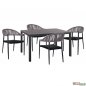 Preview: Dining table set made of aluminum in anthracite color