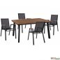 Preview: Dining table set made of aluminum and polywood in anthracite color