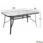 Preview: Esstisch Set aus Metall und Wicker in Farbe Grau
