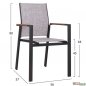 Preview: Dining table set made of polywood and armchair in color gray