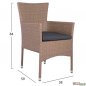 Preview: Esstisch Set aus Rattan in Farbe Braun Mokka