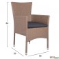 Preview: Esstisch Set aus Rattan in Farbe Braun Mokka