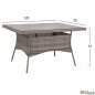 Preview: Esstisch Set aus Rattan in Farbe Grau und Beige
