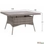 Preview: Esstisch Set aus Rattan in Farbe Grau und Beige