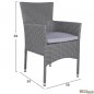Preview: Esstisch Set aus Rattan in Farbe Grau und Beige