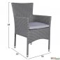 Preview: Esstisch Set aus Rattan in Farbe Grau und Beige