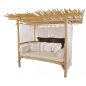 Preview: Strandbett aus Teakholz mit Kissen, 200 x 140 x 200 cm