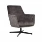 Preview: Sessel Toby 75x80x85 cm Anthrazit Velours | Schwarzes Metall
