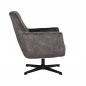 Preview: Sessel Toby 75x80x85 cm Anthrazit Velours | Schwarzes Metall