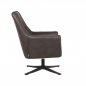 Preview: Sessel  "DOT" 76x75x90 cm  BRAUN-Mikrofaser | Schwarzes Metall