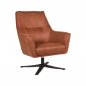 Preview: Sessel  "DOT" 76x75x90 cm Cognac-Mikrofaser | Schwarzes Metall