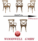 Preview: Bistrostuhl- Esszimmerstuhl-Designer Stuhl-Armlehnstuhl aus Holz | In Braun