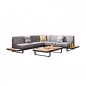 Preview: "NEW POLO" LOUNGESET 4-TEILIG AUS ALUMINIUM UND TEAKHOLZ