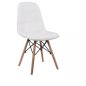 Preview: Design Stuhl COSY mit Massivholz Beinen und Kunstleder, in Weiß
