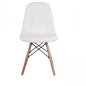 Preview: Design Stuhl COSY mit Massivholz Beinen und Kunstleder, in Weiß