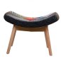Preview: Fußhocker RUBI im Patchwork Design 65x44x49 cm | Mit Holzbeinen