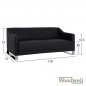 Preview: "Kizzy" 3-Sitzer Sofa, in schwarz