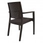 Preview: Stuhl aus Polypropylen mit Armenlehnen in Braun 57x55,5x89cm