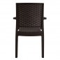 Preview: Stuhl aus Polypropylen mit Armenlehnen in Braun 57x55,5x89cm