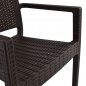 Preview: Stuhl aus Polypropylen mit Armenlehnen in Braun 57x55,5x89cm