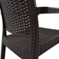 Preview: Stuhl aus Polypropylen mit Armenlehnen in Braun 57x55,5x89cm