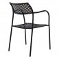 Preview: Schwarzer Metallstuhl 55 x 58 x 76,5 cm.