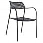Preview: Schwarzer Metallstuhl 55 x 58 x 76,5 cm.