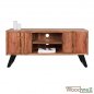Preview: Sideboard FANCI aus massivem Akazienholz in Naturfarbe | Baumstamm Möbel