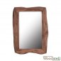 Preview: Mirror handcrafted from solid acacia wood in natural colors | Tree trunk furniture