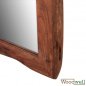 Preview: Mirror handcrafted from solid acacia wood in natural colors | Tree trunk furniture