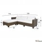 Preview: Handgefertigte Sofaecke Bamboo ROCKY II mit 4 Sitzen und Tisch
