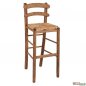 Preview: Hocker aus massivem Buchenholz mit Strohsitz in Farbe Walnuss