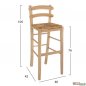 Preview: Hocker aus massivem Buchenholz mit Strohsitz in natürlicher Farbe