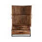 Preview: Cupboard Bolivia 2 doors 100x40x160 cm rough mango wood | Black metal