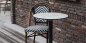 Preview: Outdoor Stuhl "Toby I" from Aluminum in wood optic and black and white Holzoptik and black and white meshwork 54,5x90x47x47 cm stackable