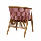 Preview: Armchair "Juliet" in rose velvet and wooden legs