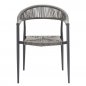 Preview: Outdoor Sessel "Jonah" aus Aluminium und Seilgeflecht in grau 56,6x79x69cm