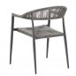 Preview: Outdoor Sessel "Jonah" aus Aluminium und Seilgeflecht in grau 56,6x79x69cm