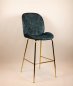 Preview: "Judi Low" bar stool made of blue velvet and metal frame