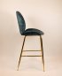 Preview: "Judi Low" bar stool made of blue velvet and metal frame