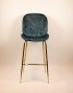 Preview: "Judi Low" bar stool made of blue velvet and metal frame
