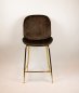 Preview: Barhocker "Judi High" aus braunem Samt und Metallgestell