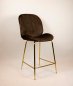 Preview: Barhocker "Judi High" aus braunem Samt und Metallgestell