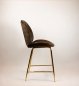 Preview: Barhocker "Judi High" aus braunem Samt und Metallgestell