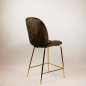 Preview: Barhocker "Judi High" aus braunem Samt und Metallgestell