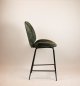 Preview: "Judi Low" bar stool made of green velvet and metal frame