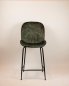 Preview: "Judi Low" bar stool made of green velvet and metal frame