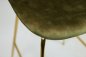 Preview: "Judi Low" bar stool made of olive green velvet and metal frame