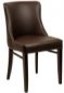 Preview: Upholstered chair "Padova" in brown faux leather and wenge beech wooden legs
