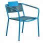 Preview: Outdoor Sessel "Kiwi" aus Aluminium und Seilgeflecht in blau 61x80x46x65cm cm stapelbar
